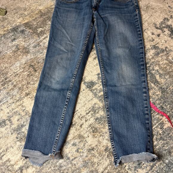 Rag & Bone Dre Low-Rise Frayed Hem Slim Boyfriend Jeans‎ Blue Women's Size 26 - Picture 4 of 12